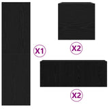TV Cabinet Set Wall-mounted 6 pcs Black oak 160 x 30 x 30.5 cm 3393460