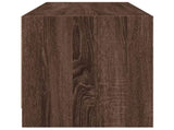 TV Cabinet with Glass Doors Brown Oak 102x37x42 cm 836377