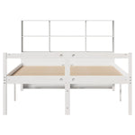 ZNTS Bookcase Bed without Mattress White 140x190 cm Solid Wood Pine 3322009