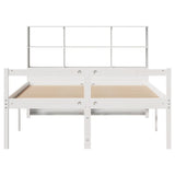 Bookcase Bed without Mattress White 140x200 cm Solid Wood Pine 3322017