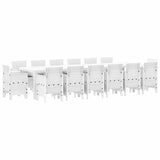 Garden Dining Set 15 pcs White Polt rattan 3378645