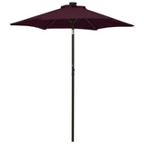 Garden Parasol with LED Lights Bordeaux Red 200x211 cm Aluminium 313561