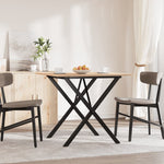 ZNTS Dining Table X-Frame 80x80x75 cm Solid Wood Pine and Steel 3282695