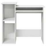 ZNTS Desk with Shelves White 84x40x78 cm Engineered Wood 860445