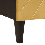 Sideboard 3 pcs Black and Gold 60 x 33 x 75 cm Solid Mango Wood 3310023