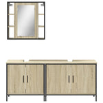 ZNTS 3 Piece Bathroom Cabinet Set Sonoma Oak Engineered Wood 3214731