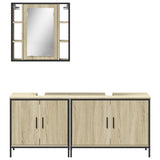 ZNTS 3 Piece Bathroom Cabinet Set Sonoma Oak Engineered Wood 3214731