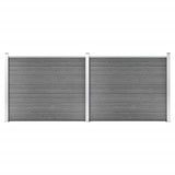Fence Panel Set WPC 353x146 cm Grey 3070455