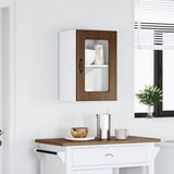 Kitchen Wall Cabinet with Glass Door Kalmar Brown Oak Engineered Wood 853534