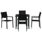Garden Dining Set 5 pcs Black Powder-Coated Steel 3379150