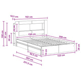 Bed Frame with Storage Grey Sonoma 150 x 200 cm Engineered Wood 3433674