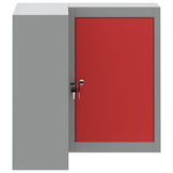 Tool Cabinet with Shelf with Lock Red and Grey 55 x 55 x 55 cm 4103468