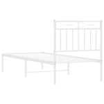 Metal Bed Frame without Mattress with Headboard White 75x190cm 373730
