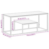 Coffee Table Silver Stainless Steel and Tempered Glass 350019