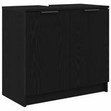 Bathroom Cabinet Set with Shelf 2 pcs Black Oak Engineered Wood 3416132