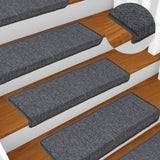 Stair Mats 15 pcs 65x21x4 cm Dark Grey Rectangular Edge 326197