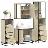 4 Piece Bathroom Furniture Set Sonoma Oak Engineered Wood 3301246