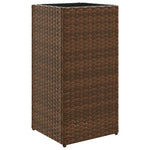 ZNTS Garden Planters 2 pcs Brown 30x30x60 cm Poly Rattan 3210517