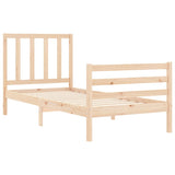 Bed Frame without Mattress Single Solid Wood Pine 3193821