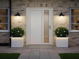 Garden Planter with LED 2 pcs White 30 x 30 x 30 cm Steel 8008059