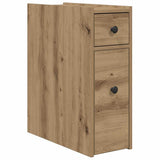 Narrow Bathroom Cupboard with Wheels Artisian Oak Engineered Wood 855294