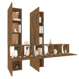 7 Piece TV Cabinet Set Smoked Oak Engineered Wood 3120296