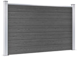 Fence Panel Set WPC 526x146 cm Black 3070460