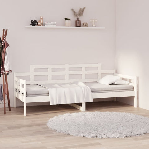 ZNTS Day Bed without Mattress White Solid Wood Pine 80x200 cm 820333