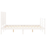 Bed Frame without Mattress White 120x200 cm Solid Wood 3195022