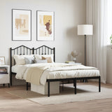 Metal Bed Frame without Mattress with Headboard Black 120x200cm 373787