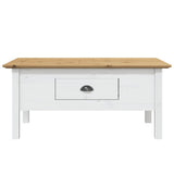 Coffee Table BODO White and Brown 100x55x45 cm Solid Wood Pine 355069