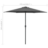 Garden Parasol with Aluminium Pole 270x246 cm Anthracite 47346