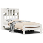 ZNTS Bookcase Bed without Mattress White 100x200 cm Solid Wood Pine 3308889