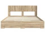 Bed Frame with Storage and Headboard Sonoma Oak Engineered Wood 3414477