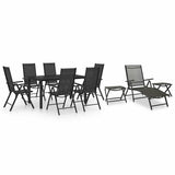 10 Piece Garden Dining Set Black and Anthracite 3070645