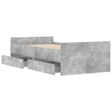Bed Frame Concrete Grey Engineered Wood Single Bed Frame 3207367
