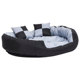 Reversible & Washable Dog Cushion Grey and Black 110x80x23 cm 171209
