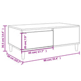 Coffee Table White 90x50x36.5 cm Engineered Wood 821108