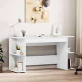Desk White 140x50x75 cm Engineered Wood 840548