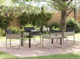 Garden Dining Set 5 pcs Light Grey Poly Rattan 3380734
