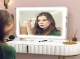 HOMCOM Vanity Mirror with Lights, Large Lighted Makeup Mirror with 3 Colour Lighting Modes, 10X T3398P378889