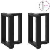 Coffee Table Legs T-Shaped 2 pcs Black 28x25x cm Steel 4013020
