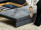 2 Seater Sofa Bed, Convertible Bed Settee, Modern Velvet Loveseat Sofa Couch with 2 Cushions, Hidden T3398P377939