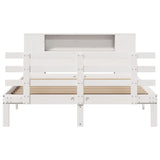 Bookcase Bed without Mattress White 150x200 cm King Size Solid Wood Pine 3322713