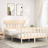Bed Frame without Mattress Double Solid Wood Pine 3193311
