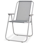 6 Piece Outdoor Dining Set Steel and Textilene Grey 43785