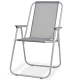 6 Piece Outdoor Dining Set Steel and Textilene Grey 43785