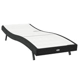 Sun Lounger Black and White 197 x 70 x 82 cm Poly Rattan 42009978