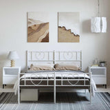 Metal Bed Frame without Mattress with Footboard White 150x200cm 355532
