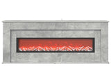 Fireplace with LED Strip Concrete 130 x 20 x 69.5 cm 8021090